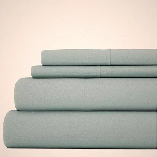 4-Piece Solid Ocean Microfiber Twin Bed Sheet Set