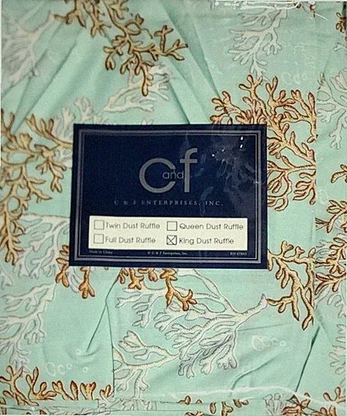 C&F Enterprises ~ Sea Reef ~ King Size ~ 78" x 80" ~ Bed Skirt ~ 18" Drop