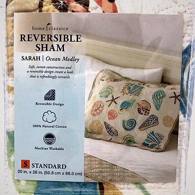 Kohls Coastal Home Classics Quilted Pillow Standard Sham - Sarah Ocean Medley