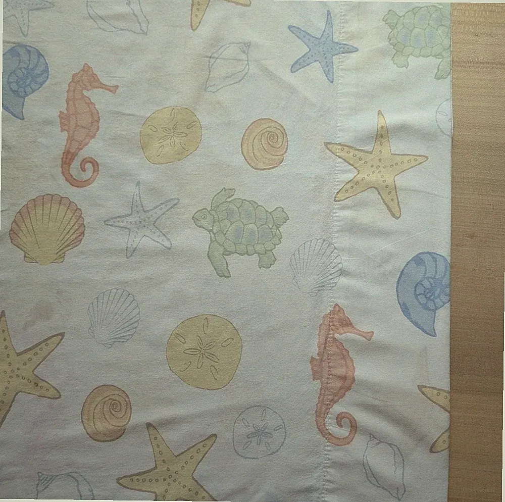 Pillowcases Set of 2 Standard 100% Cotton Ocean Beach Coastal Seashell 20"x30"