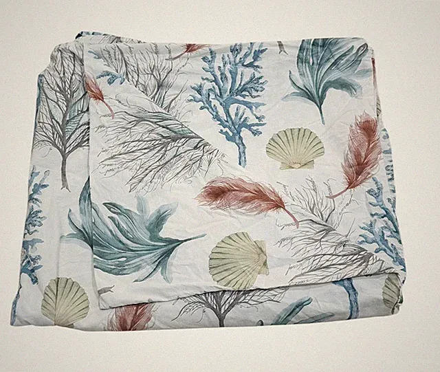 Pottery Barn Del Mar Coastal King Duvet Cover Coral Seashell