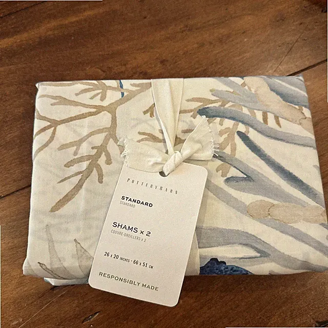 POTTERY BARN UNDER THE SEA PERCALE PILLOW SHAMS SET OF 2 STANDARD NEW w/tags