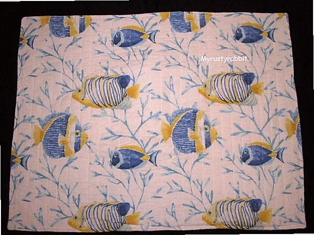 Sea & Sand Sea Life & Fish Standard Pillow Shams - Set of 2 Quilted 21"x26" New