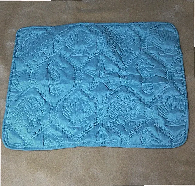 VCNY HOME 2 QUILTED STANDARD SHAMS OCEAN PATTERN GREEN 27x20 SEAHORSE CORAL...