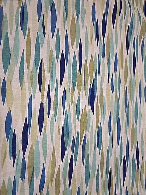 WAVERLY Queen Size Bedskirt Teal Aqua Navy Sea Glass Coastal Beach 16" Drop
