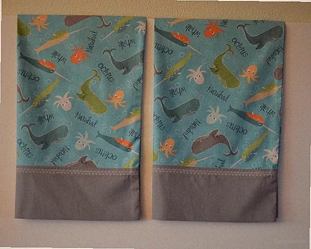 Whale Narwhal Pillowcases 2 Handmade standard queen Cotton New octopus ocean